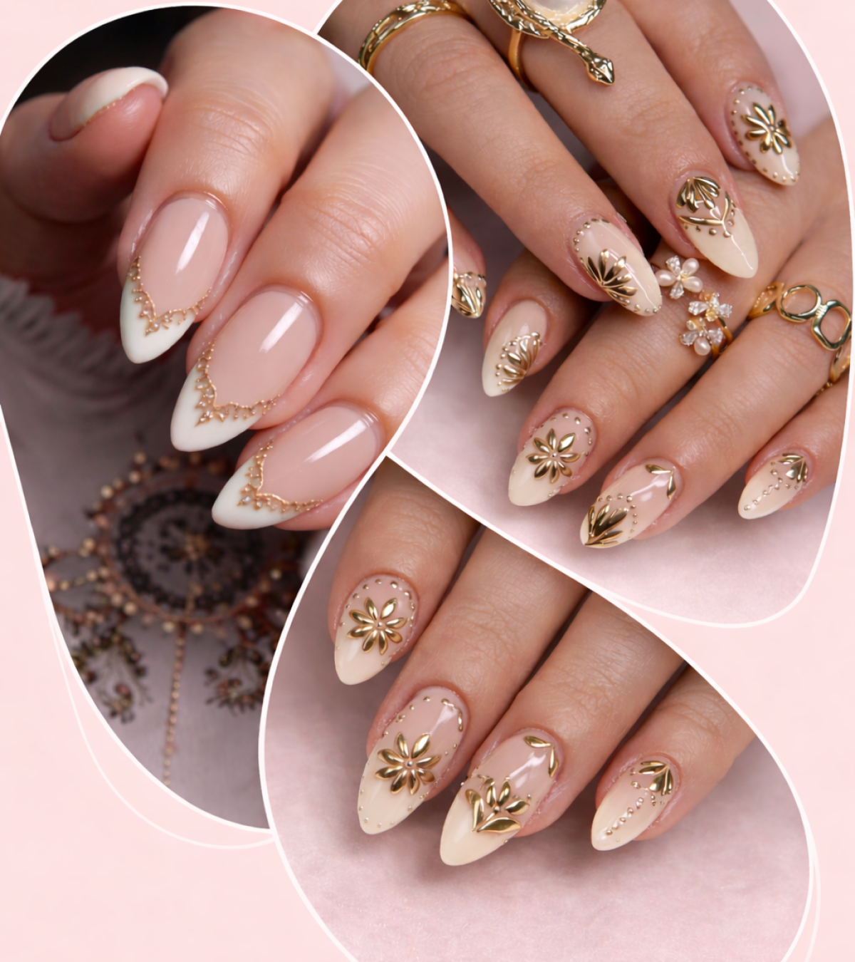 Elegant nail designs with gold accents